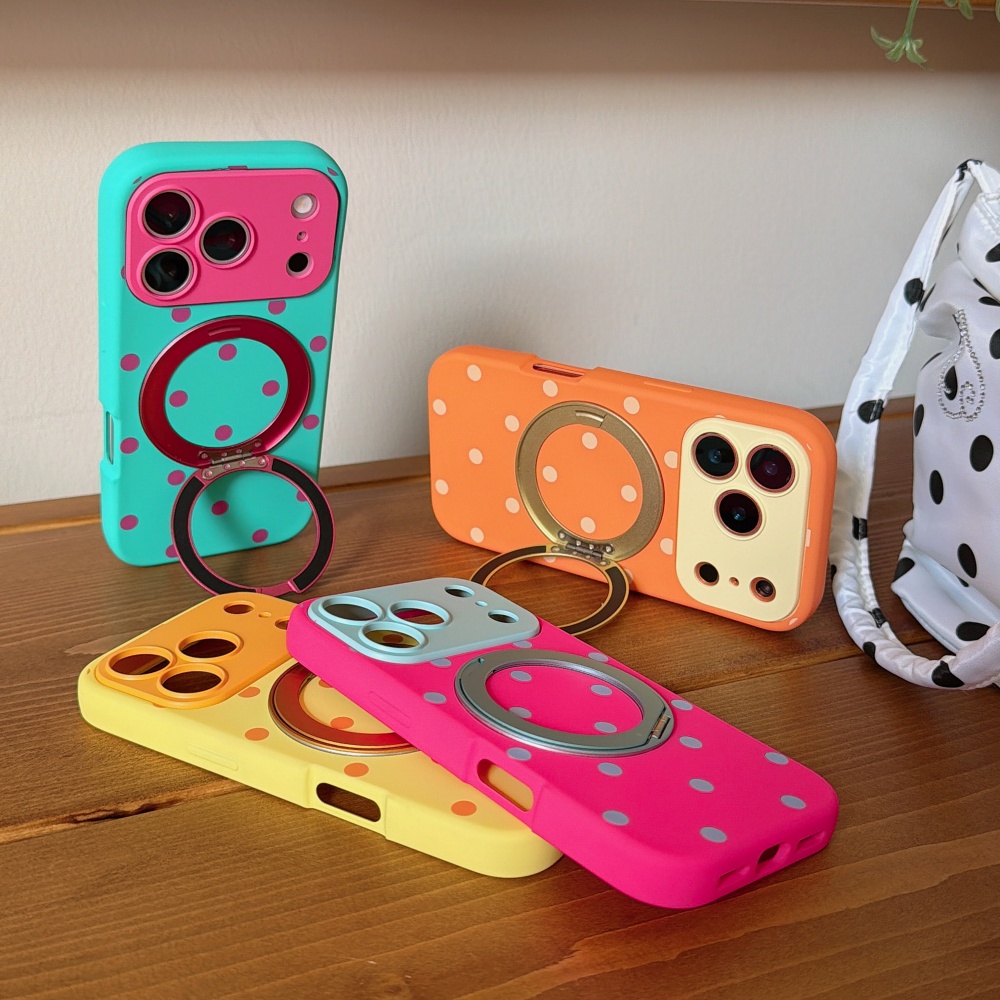 Phone Cases With Magsafe - INS Polka Dot Magnetic 360° Rotating