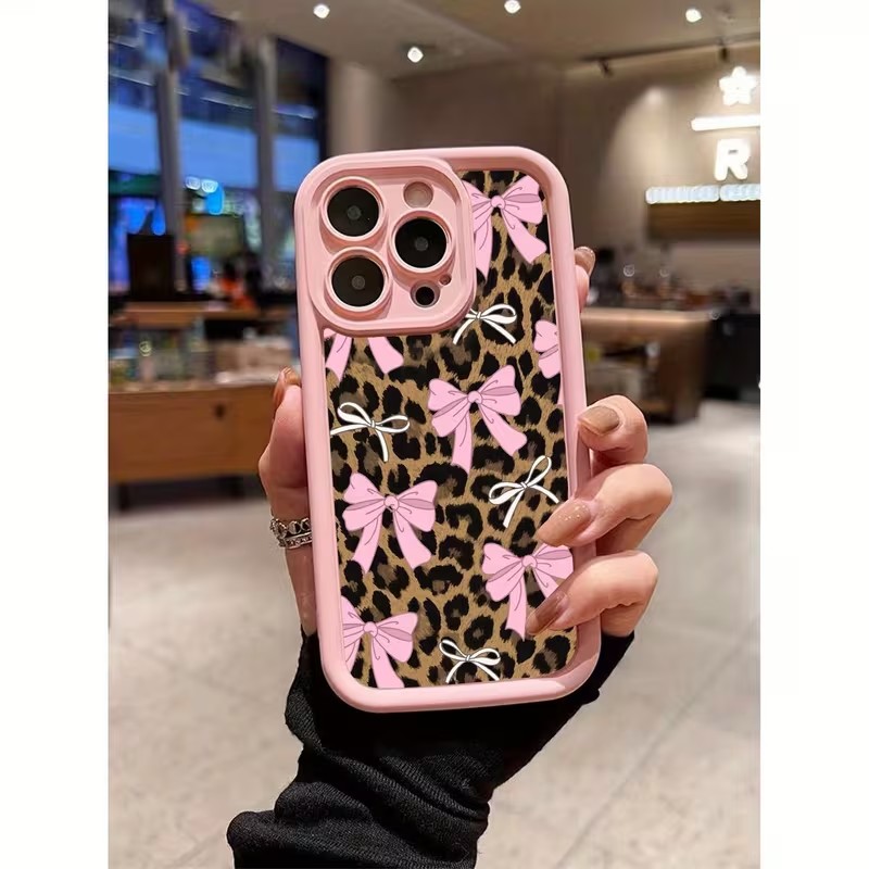 Phone Cases Iphone 17 - Leopard Print Bow Phone Case For
