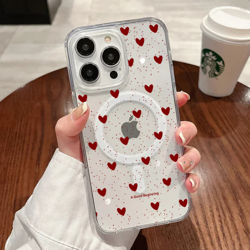 INS Red Love Heart Sexy Transp - Phone Cases With Magsafe 评论和价格