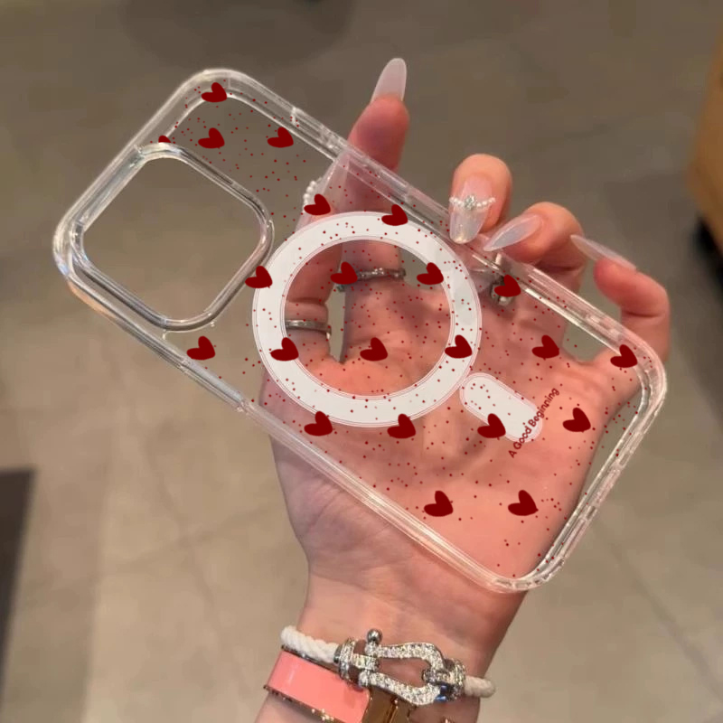INS Red Love Heart Sexy Transp - Phone Cases With Magsafe 评论和价格
