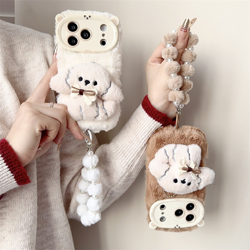 3D Cartoon Bowknot Puppy Warm  - Phone Cases Iphone 17 评论和价格