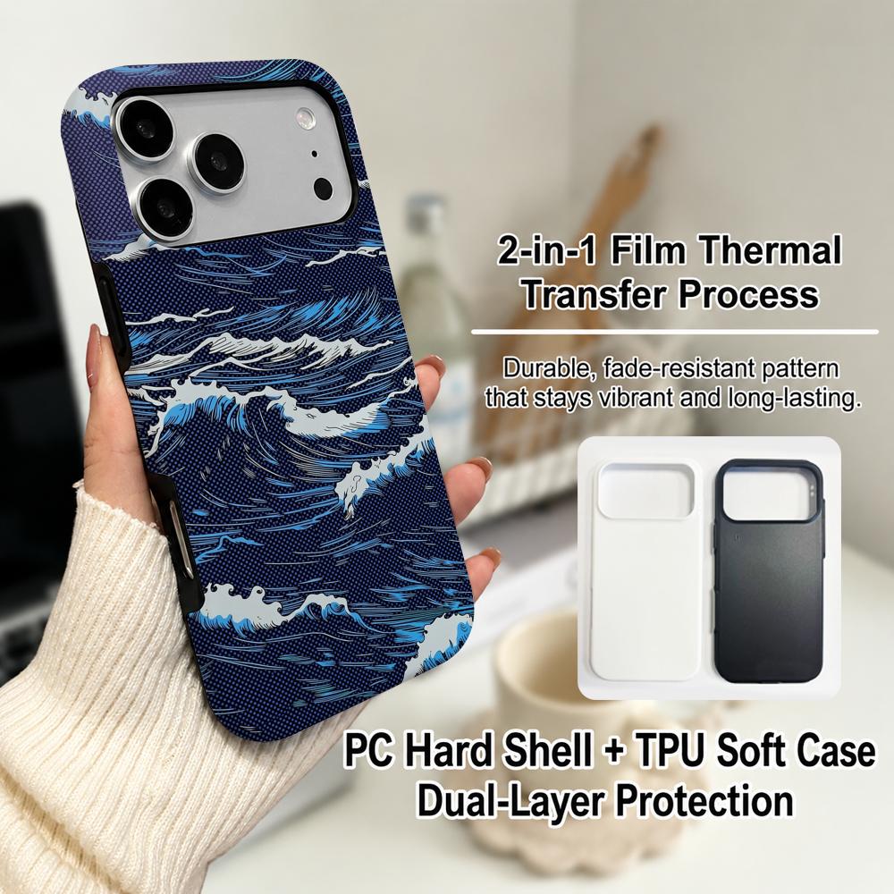 Luxury Carbon Fiber Sea Wave T - Phone Cases With Magsafe 评论和价格