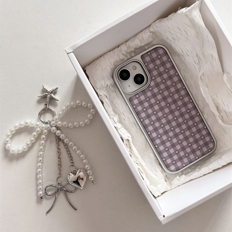 Pink Purple Heart-Shaped Check - Phone Cases Cool Girl 评论和价格