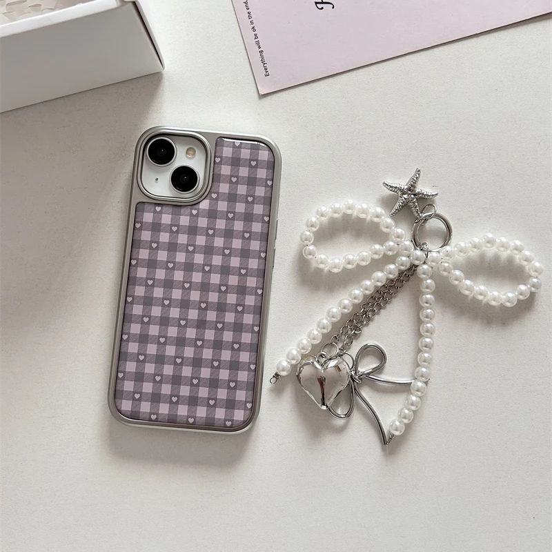 Pink Purple Heart-Shaped Check - Phone Cases Cool Girl 评论和价格