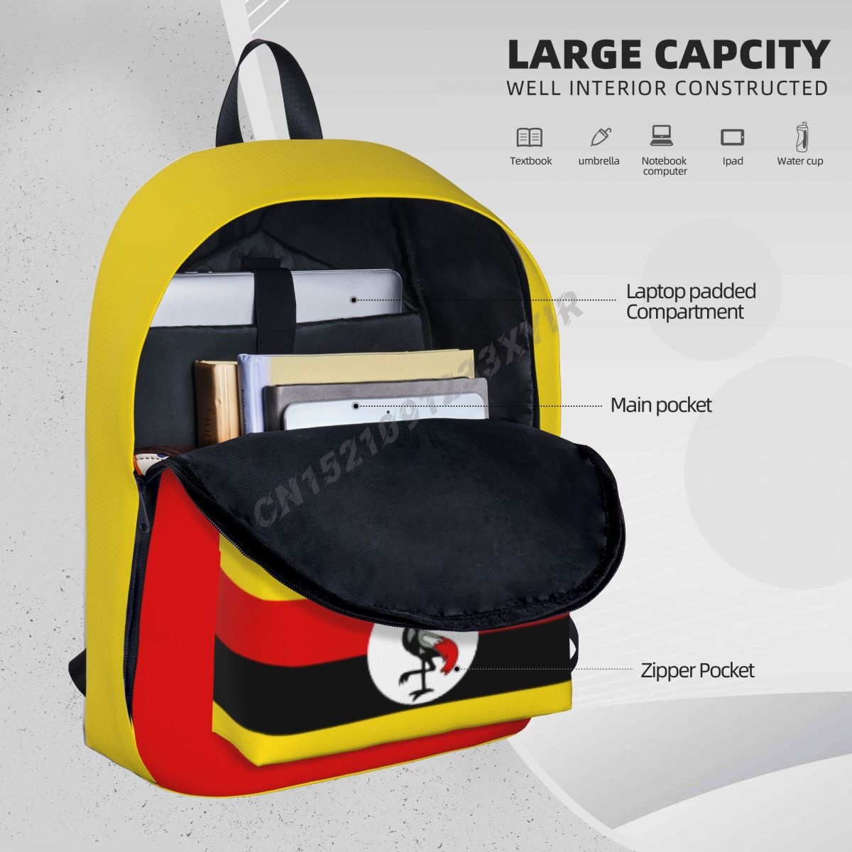 Unisex Backpack Uganda Flag Ug - Phone Cases Uganda 评论和价格