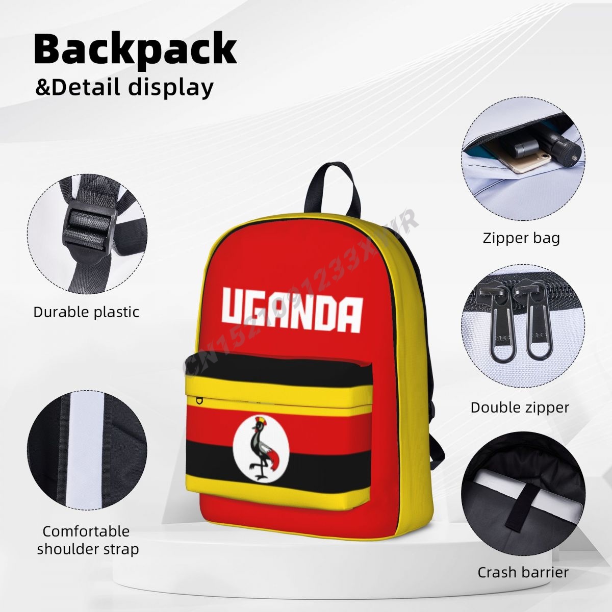 Unisex Backpack Uganda Flag Ug - Phone Cases Uganda 评论和价格