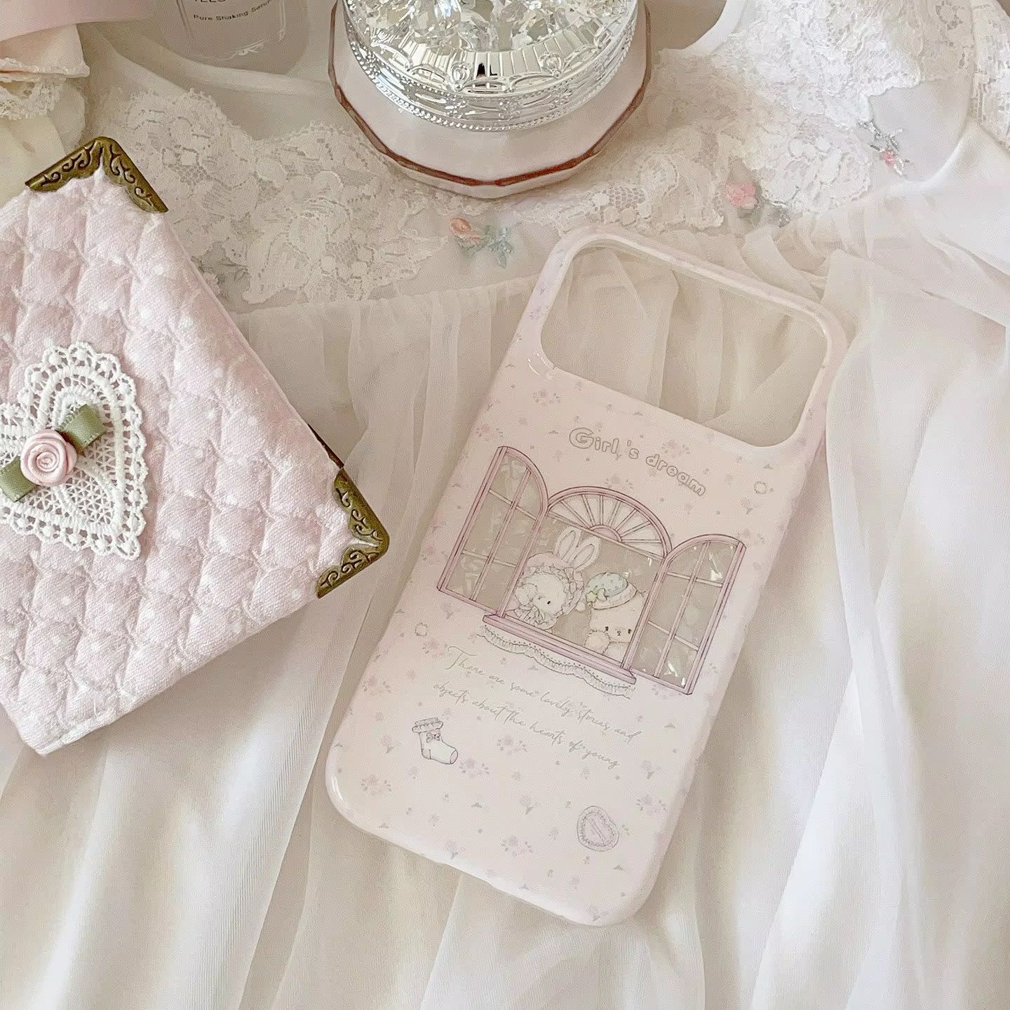 Kawaii Bunny Bear Floral Pink  - Phone Cases Cool Girl 评论和价格