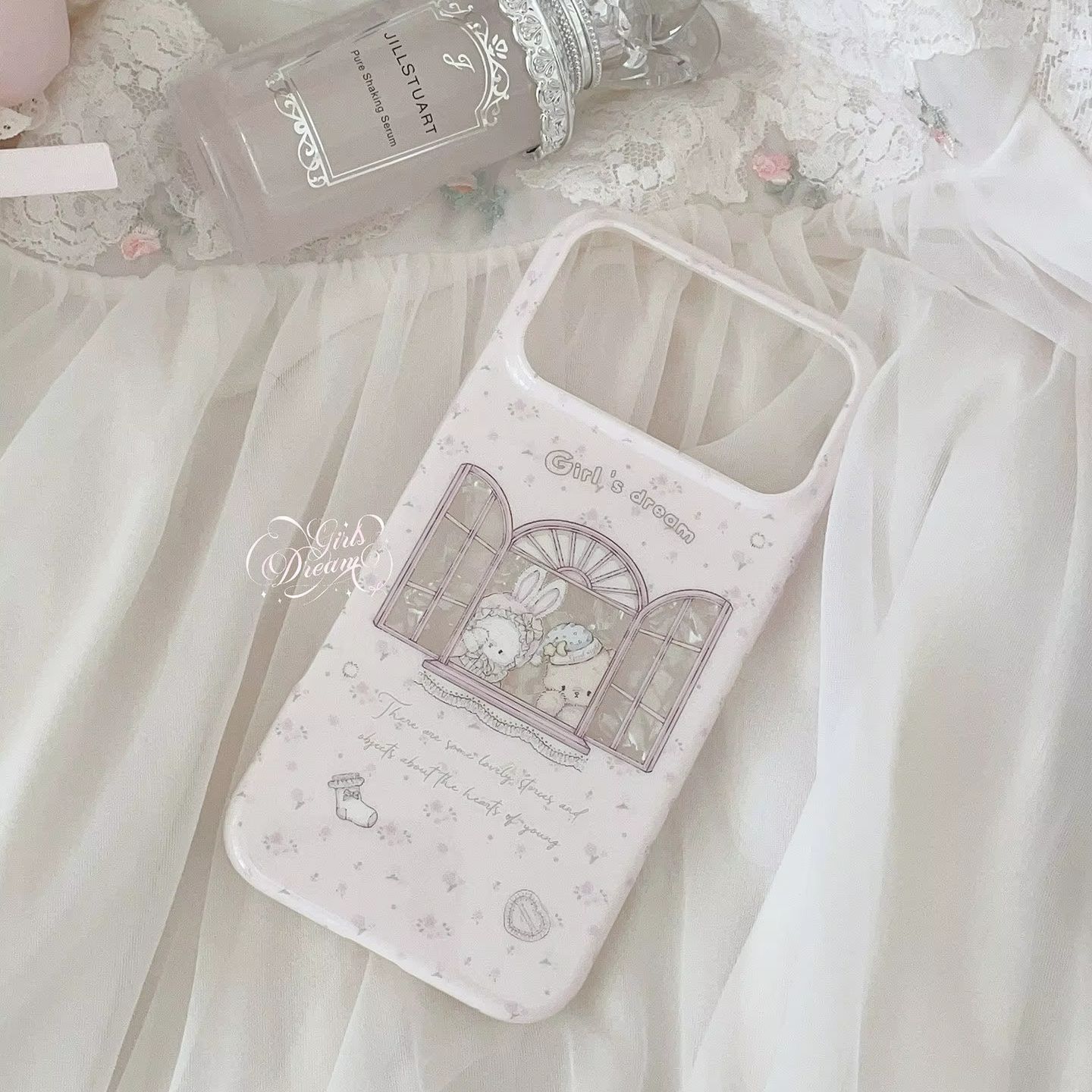 Kawaii Bunny Bear Floral Pink  - Phone Cases Cool Girl 评论和价格