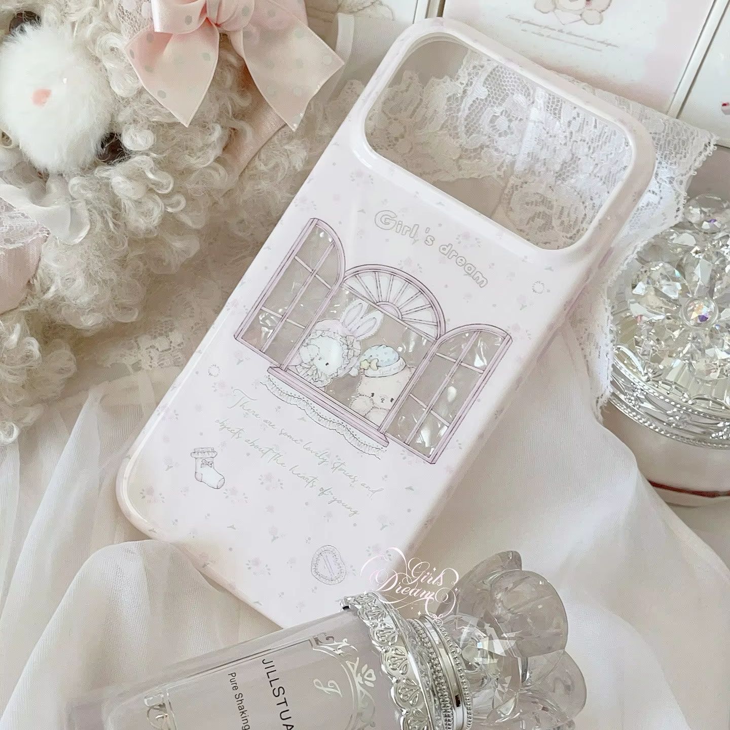 Kawaii Bunny Bear Floral Pink  - Phone Cases Cool Girl 评论和价格