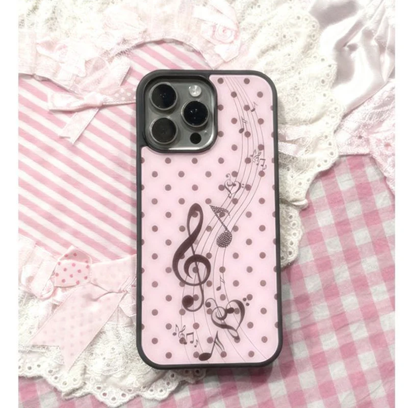 Korean ins Pink Brown Polka Do - Phone Cases Cool Girl 评论和价格