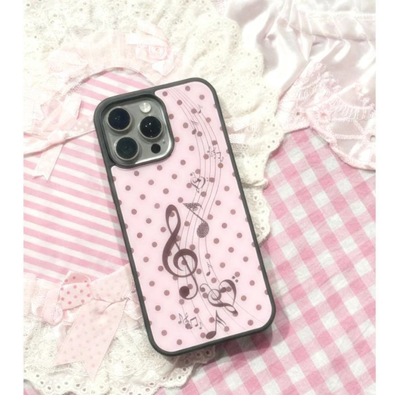 Korean ins Pink Brown Polka Do - Phone Cases Cool Girl 评论和价格