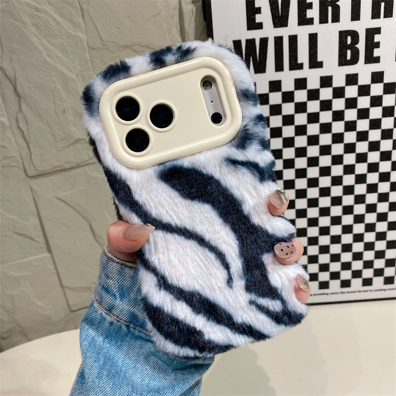 Luxury Zebra Pattern Fluffy Pl - Phone Cases Iphone 17 评论和价格