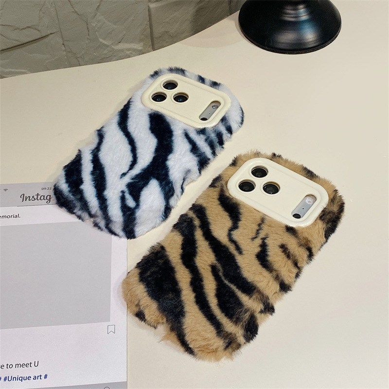 Luxury Zebra Pattern Fluffy Pl - Phone Cases Iphone 17 评论和价格