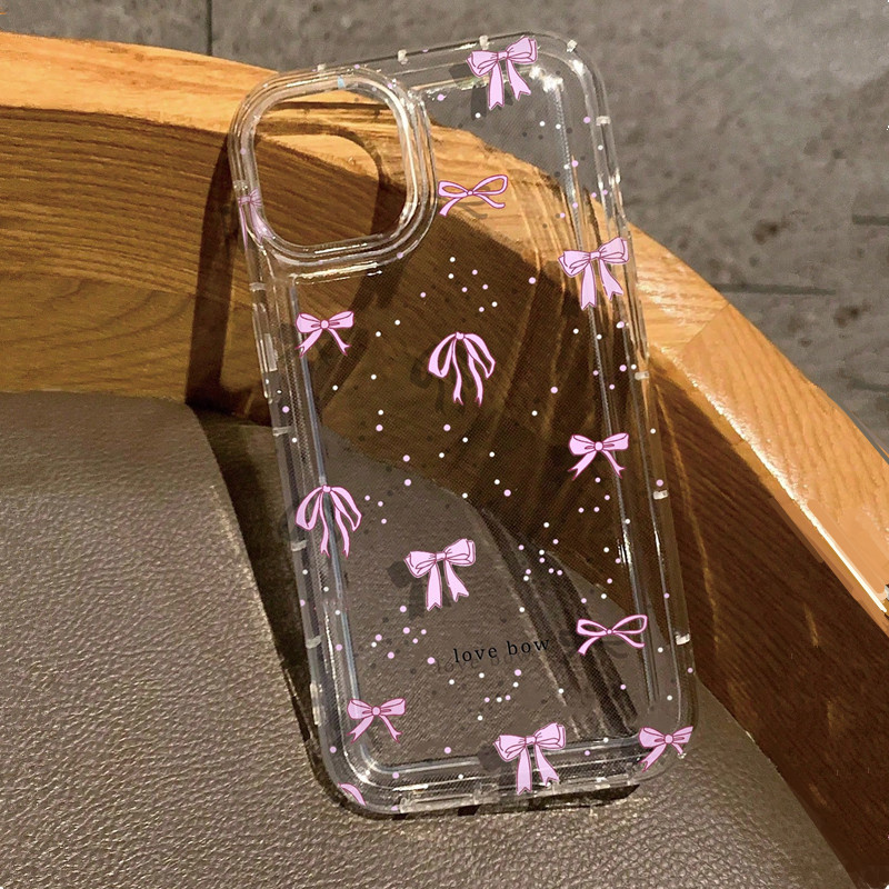 Colorful Bow Print Clear Case  - Phone Cases Dior 评论和价格