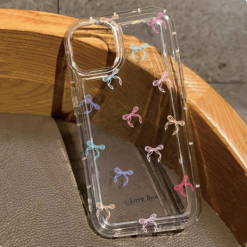 Colorful Bow Print Clear Case  - Phone Cases Dior 评论和价格