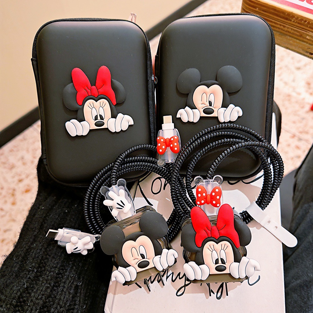 Cute Mickey Minnie Cable Prote - Phone Cases Rubber 评论和价格