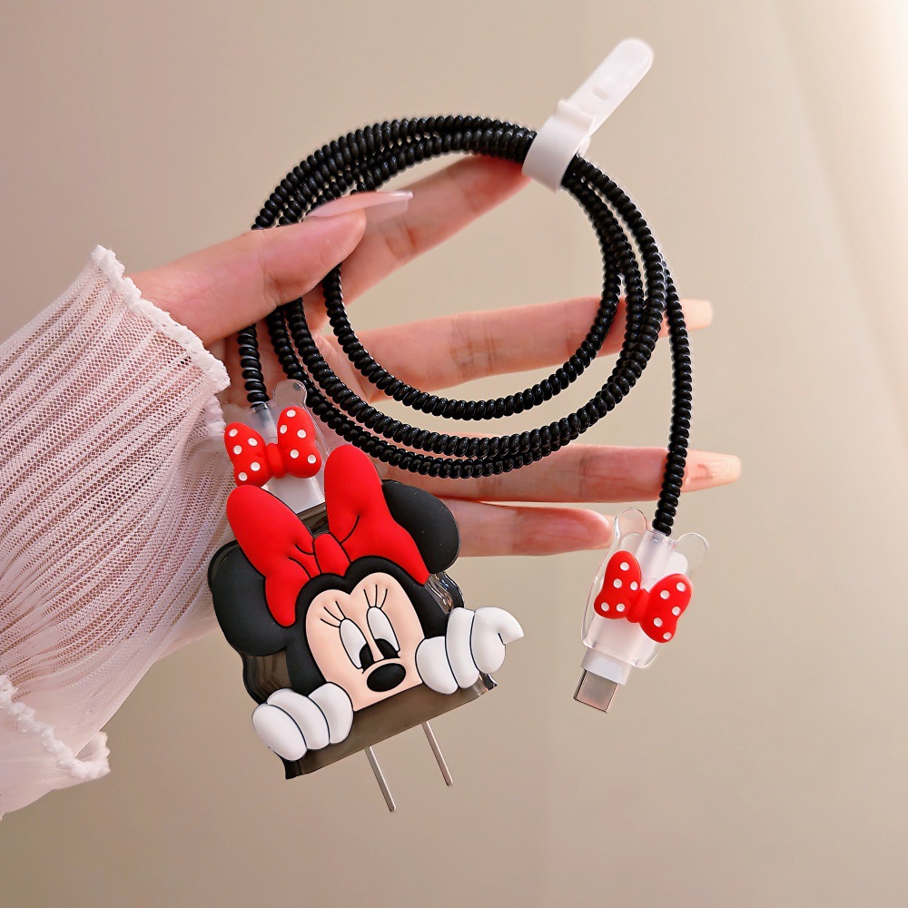 Cute Mickey Minnie Cable Prote - Phone Cases Rubber 评论和价格