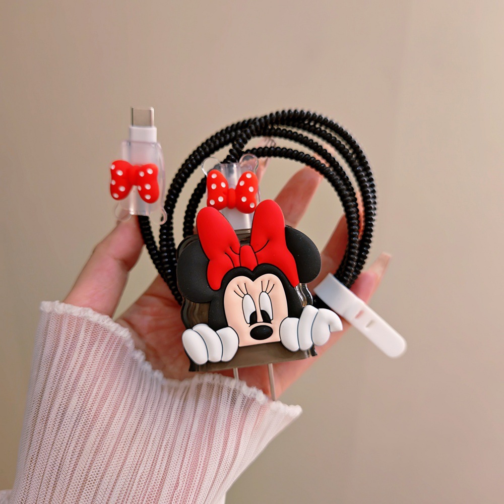 Cute Mickey Minnie Cable Prote - Phone Cases Rubber 评论和价格
