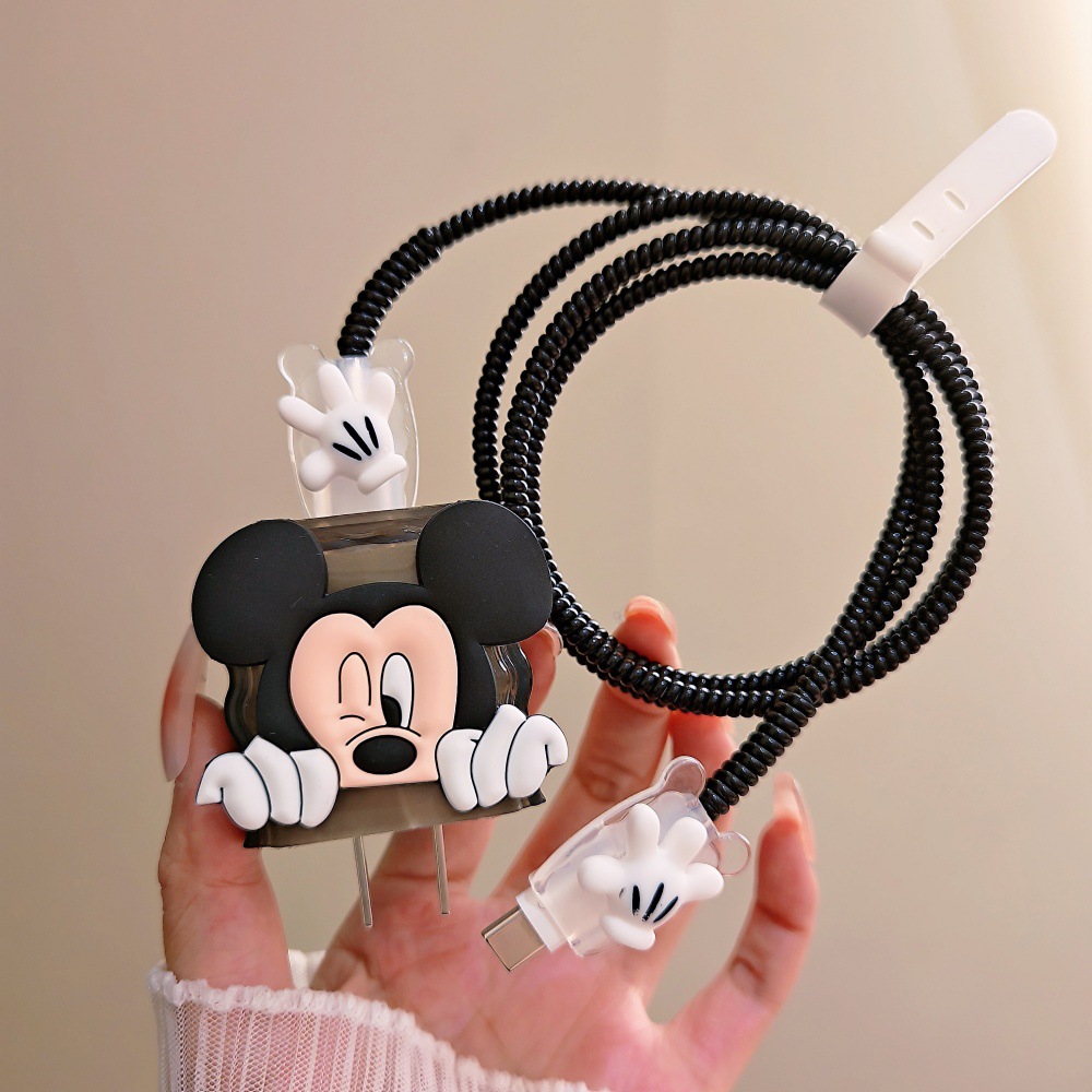 Cute Mickey Minnie Cable Prote - Phone Cases Rubber 评论和价格