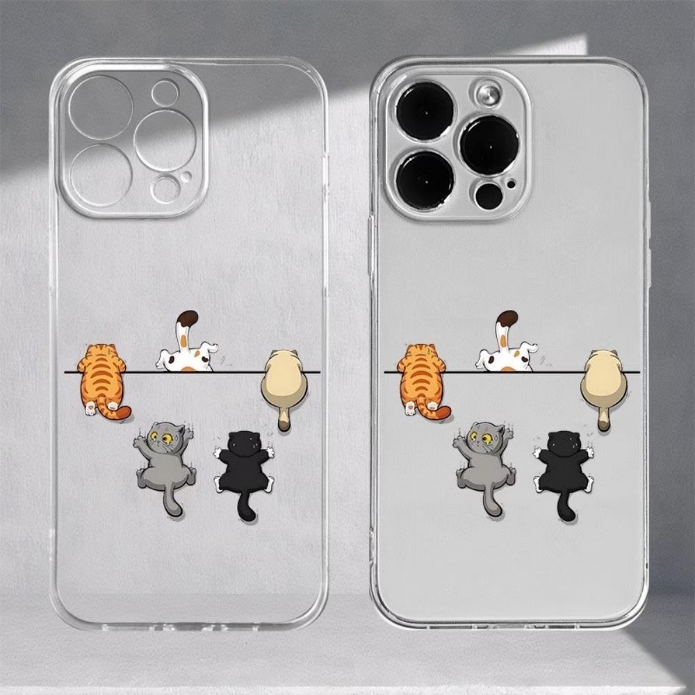 Five Cute Cat Pattern Phone Ca - Phone Cases Clear 评论和价格