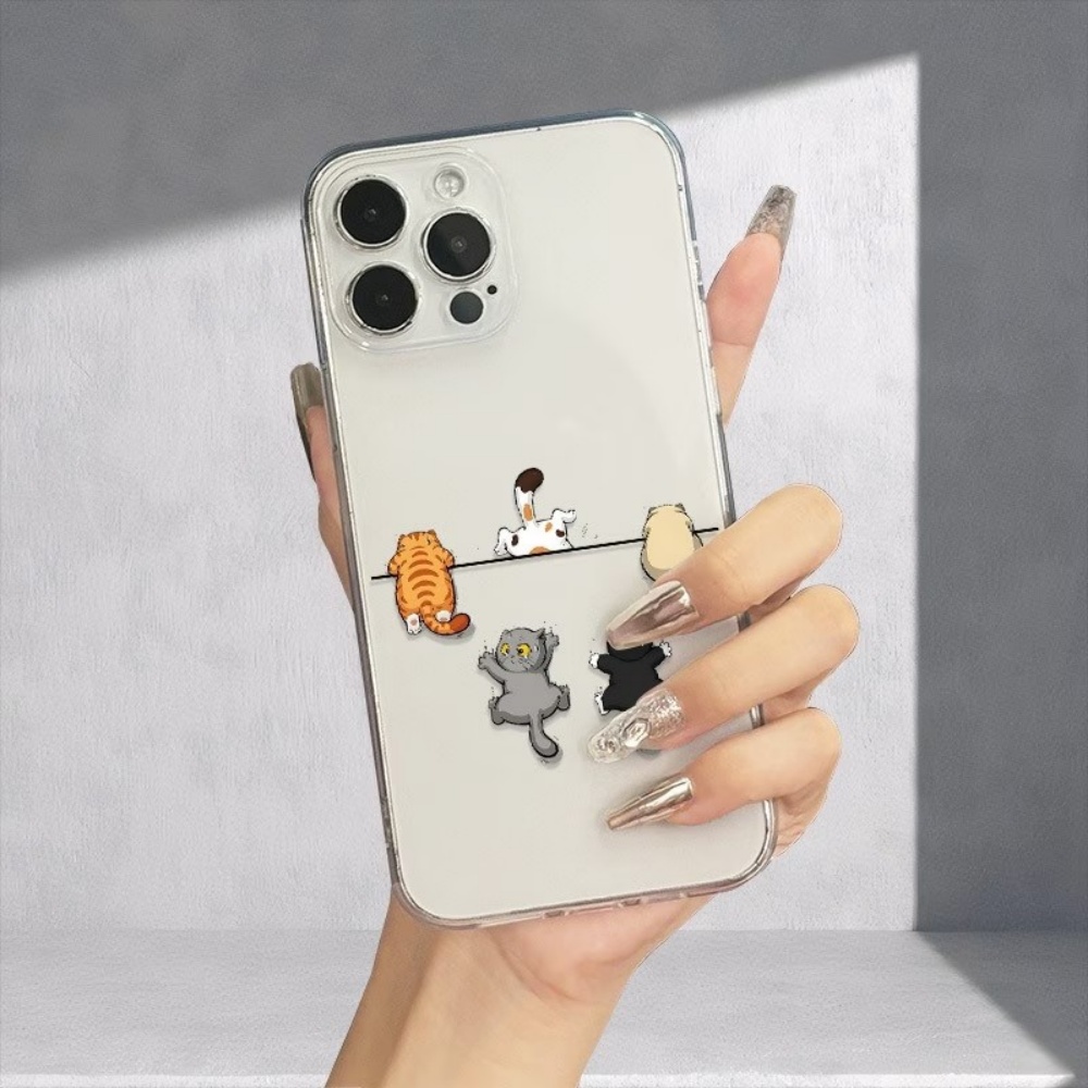 Five Cute Cat Pattern Phone Ca - Phone Cases Clear 评论和价格