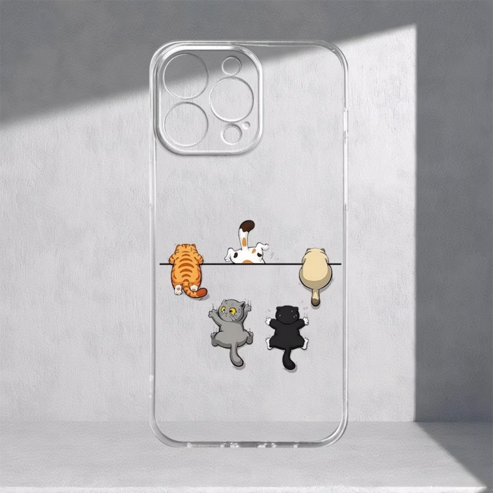 Five Cute Cat Pattern Phone Ca - Phone Cases Clear 评论和价格