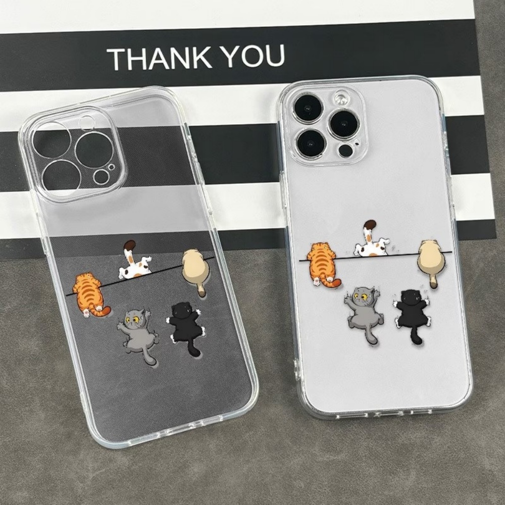 Five Cute Cat Pattern Phone Ca - Phone Cases Clear 评论和价格