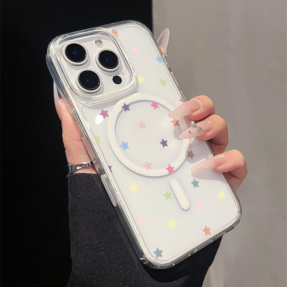 Grey Star Print magnetic Clear - Phone Cases Clear 评论和价格