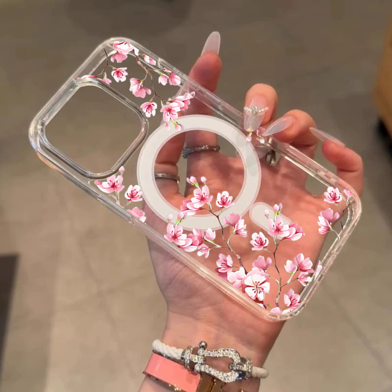 Luxury Pink INS Flowers Case F - Phone Cases With Magsafe 评论和价格