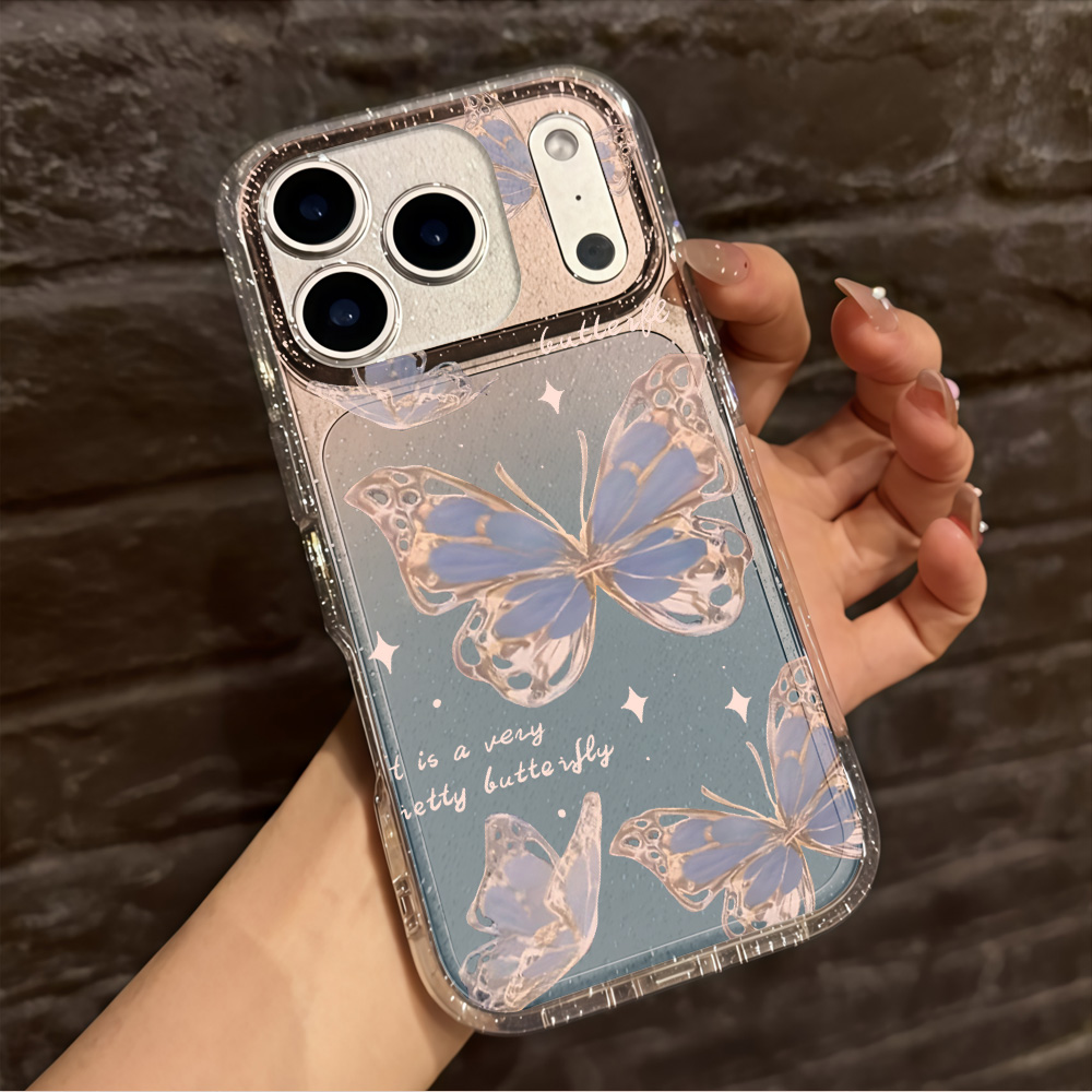 Luxury Blue Butterfly Clear Gl - Phone Cases Clear 评论和价格