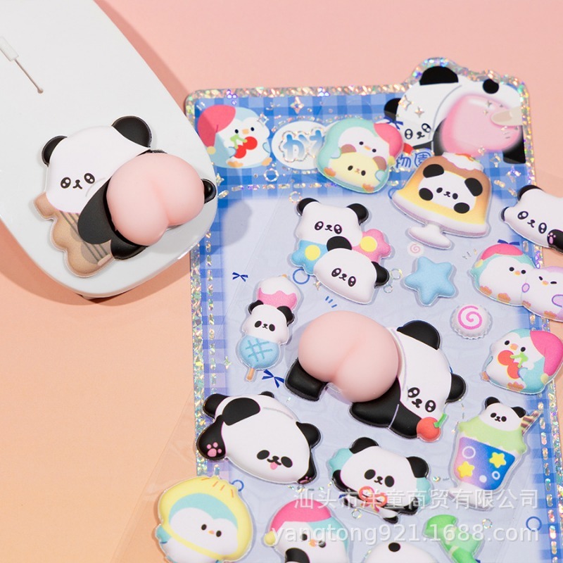 Cute 3D Panda Cartoon Stress R - Phone Cases Rubber 评论和价格