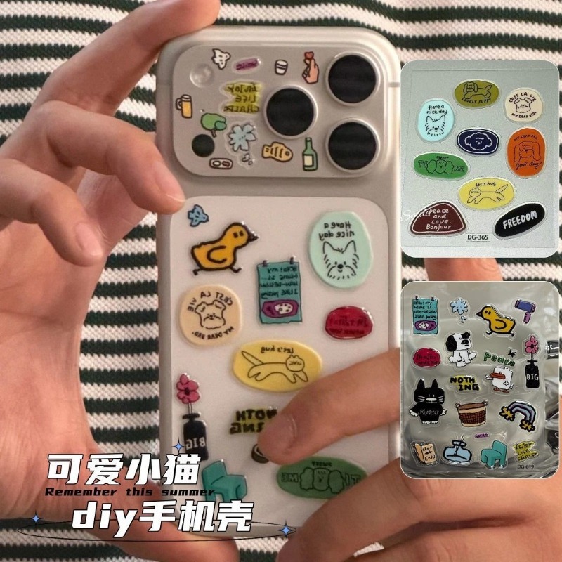 Cute Cartoon Cat Dog 3D Transp - Phone Cases Rubber 评论和价格