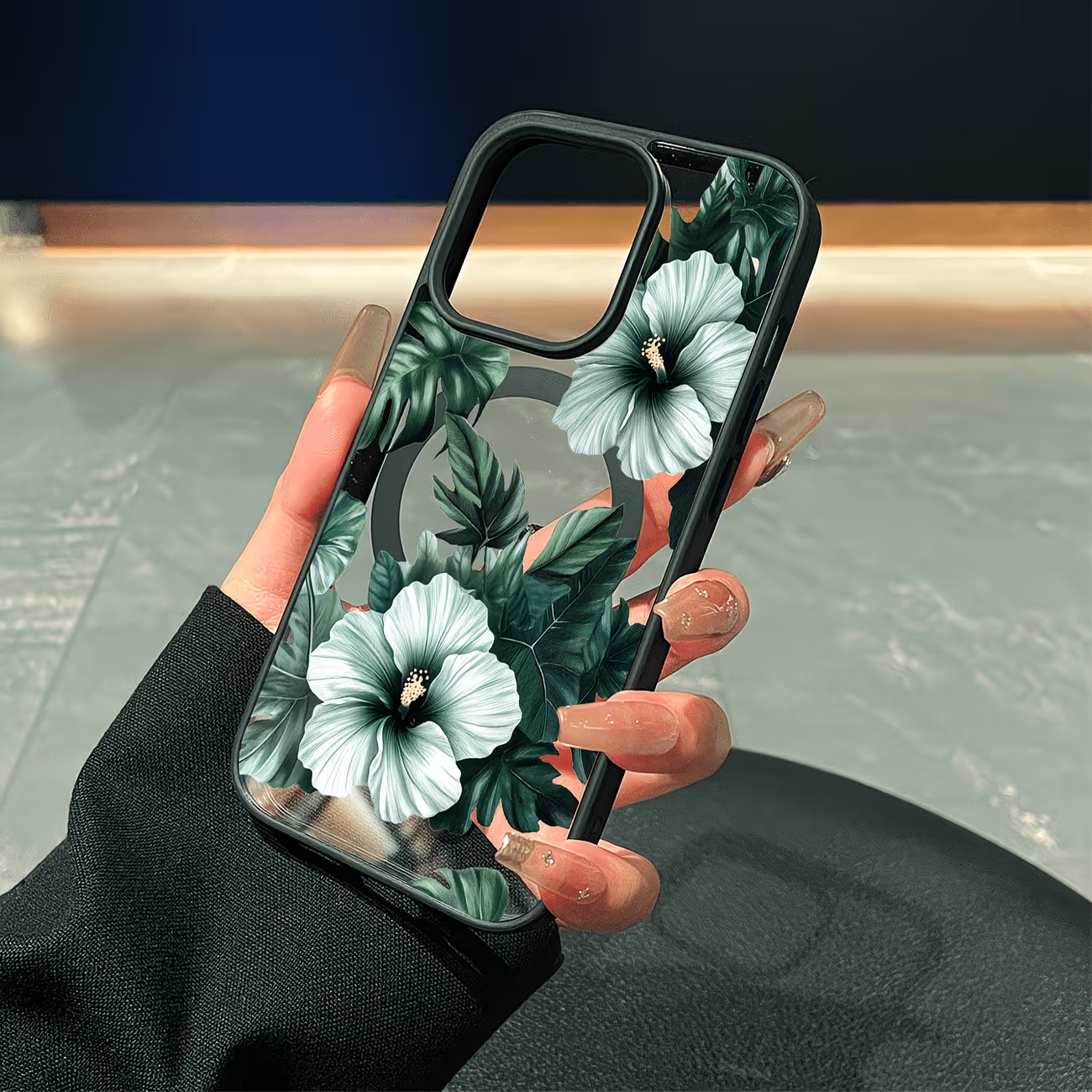 Green Floral Print Phone Case  - Phone Cases With Magsafe 评论和价格